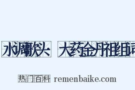 水调歌头·大药金丹祖组词是什么意思的图片